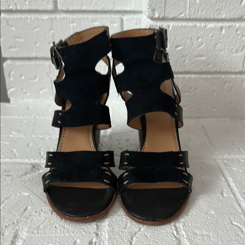 DV by Dolce Vita Black Gladiator Sandals with Zipper Closure